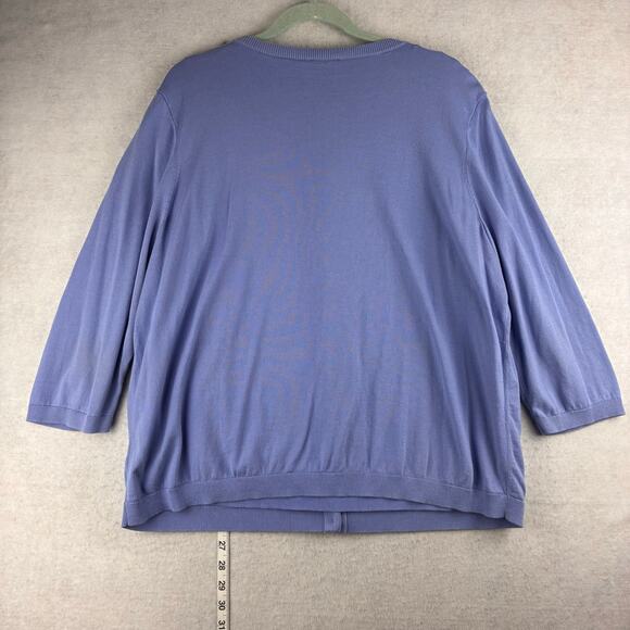 Talbots 2Pc Button Up Sweater Tank Set Women’s 3XP Periwinkle Blue 3/4 Slv READ - Picture 15 of 16